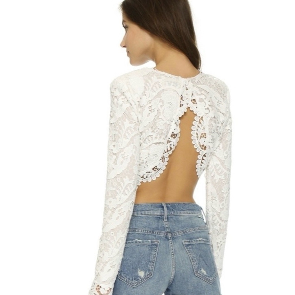 Stone Cold Fox Open Back Lace Blouse - Picture 2 of 5